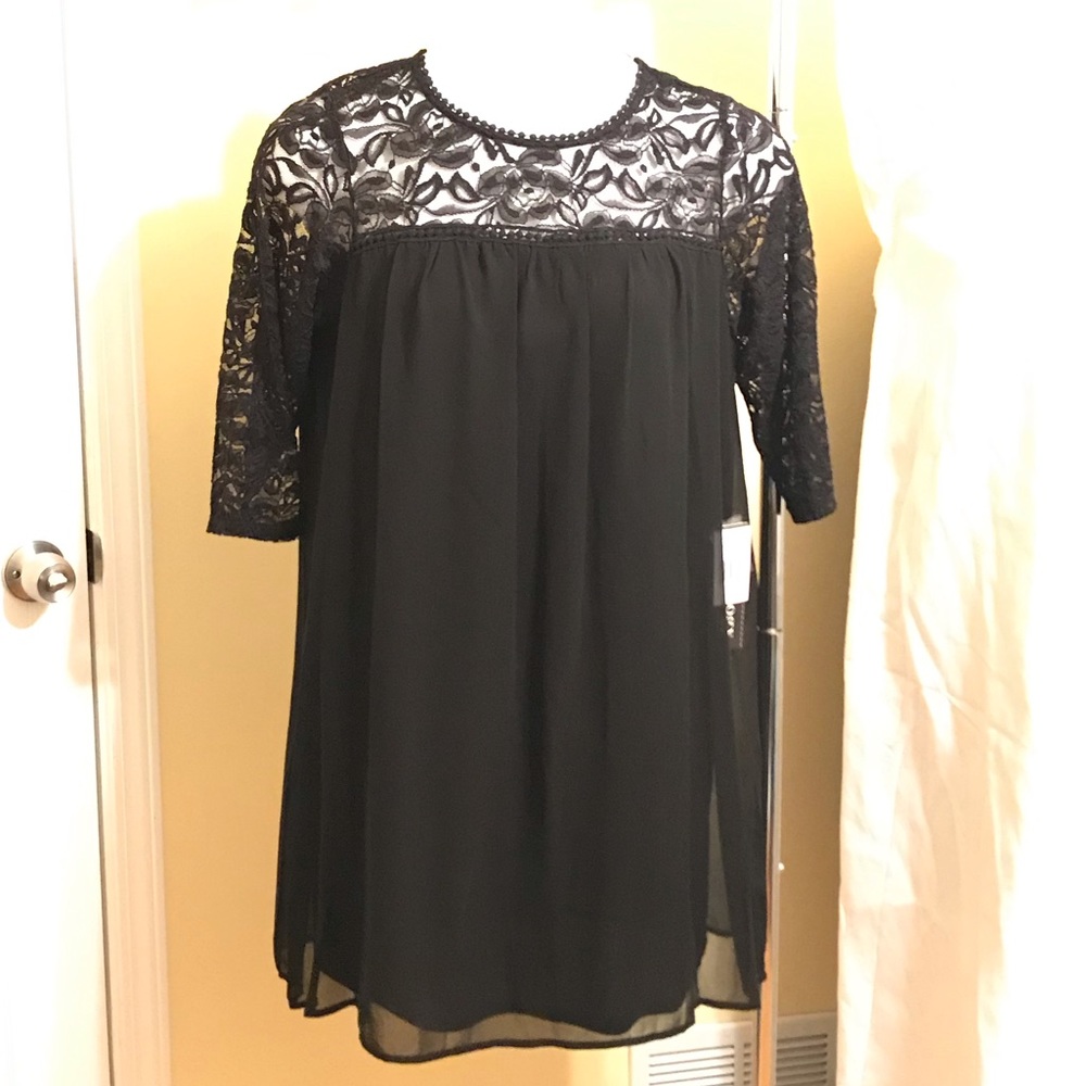 Luxology Black Lace Sheer/Lined Dress